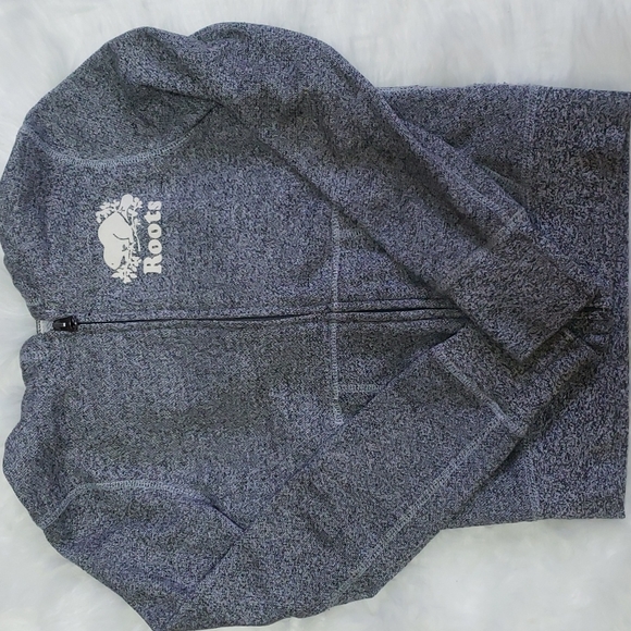 Charcoal grey Roots kids zip up hoodie - Picture 4 of 4